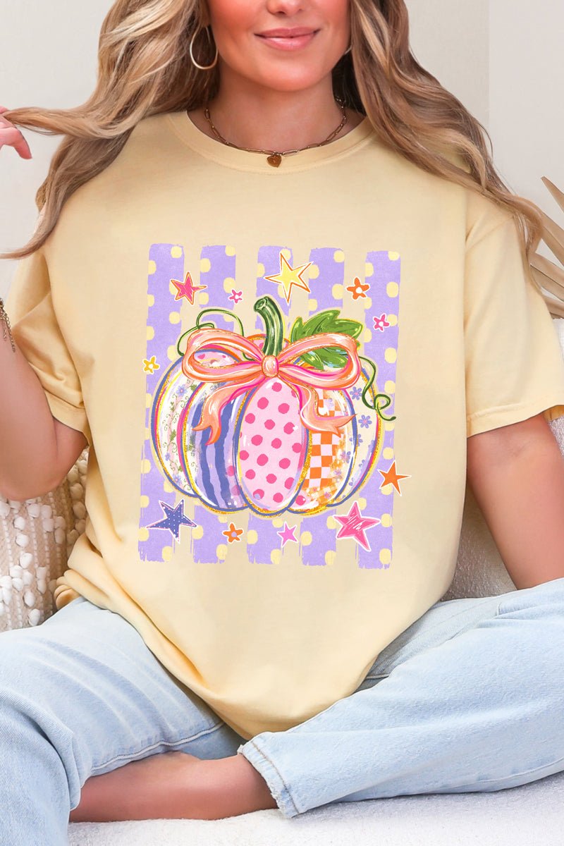 Pretty Patchwork Pumpkin Comfort Colors Adult Ring-Spun Cotton Tee - Wholesale Accessory Market