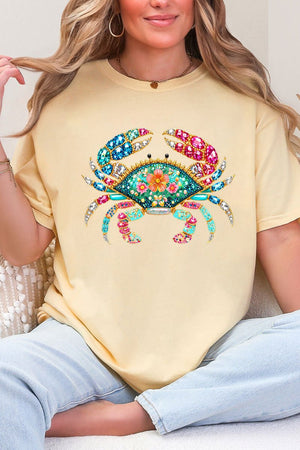 Seaside Sparkle Crab Comfort Colors Adult Ring - Spun Cotton Tee - Wholesale Accessory Market