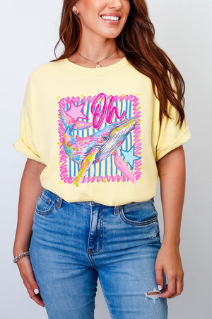 Striped Oh Whale Comfort Colors Adult Ring - Spun Cotton Tee - Wholesale Accessory Market
