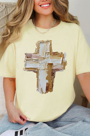 The Painted Gilded Cross Comfort Colors Adult Ring - Spun Cotton Tee - Wholesale Accessory Market
