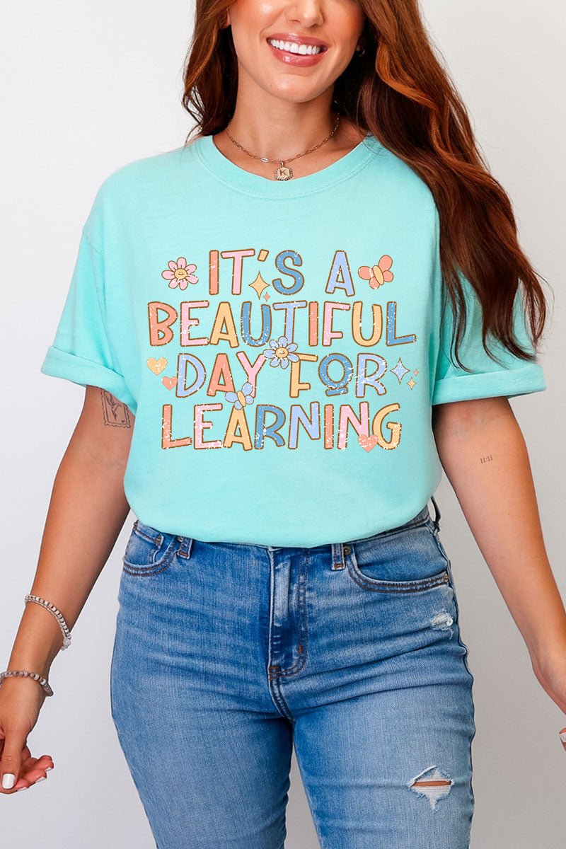 Beautiful Day For Learning Comfort Colors Adult Ring - Spun Cotton Tee - Wholesale Accessory Market