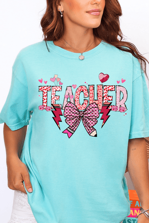 Bow Teacher Doodle Comfort Colors Adult Ring - Spun Cotton Tee - Wholesale Accessory Market
