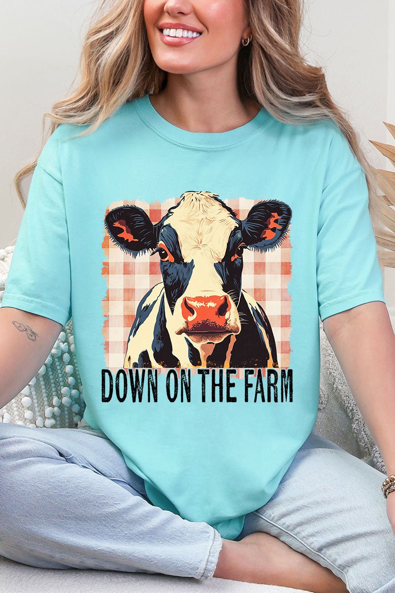 Down On the Farm Cow Comfort Colors Adult Ring - Spun Cotton Tee - Wholesale Accessory Market