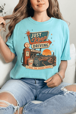 Just Keep Driving Comfort Colors Adult Ring-Spun Cotton Tee - Wholesale Accessory Market