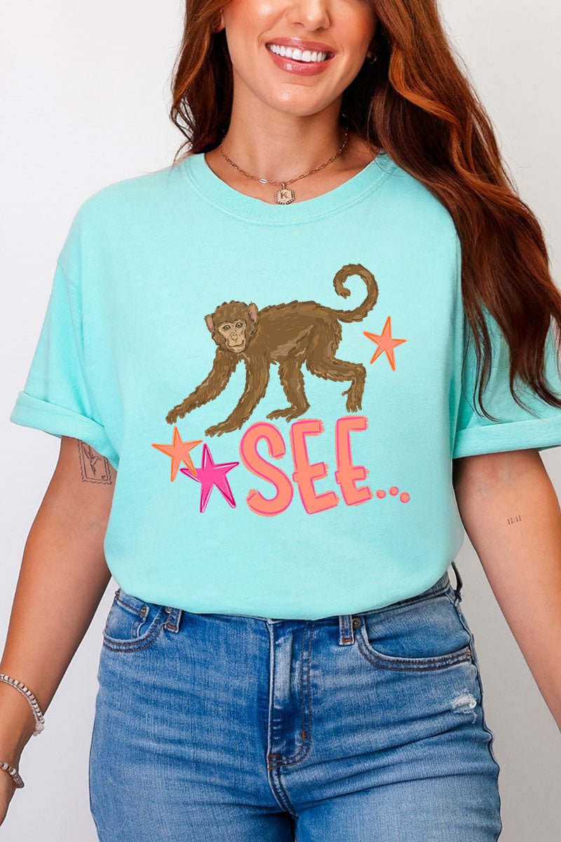 Monkey See, Monkey Do Front & Back Comfort Colors Adult Ring - Spun Cotton Tee - Wholesale Accessory Market