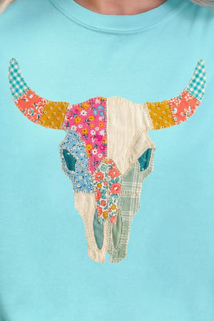 Patchwork Steer Head Comfort Colors Adult Ring - Spun Cotton Tee - Wholesale Accessory Market