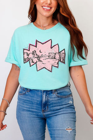 Pink Mesa Moonrise Comfort Colors Adult Ring - Spun Cotton Tee - Wholesale Accessory Market