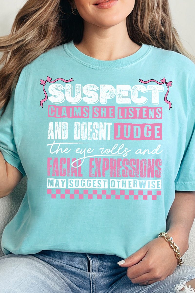 Suspect Claims She Listens Comfort Colors Adult Ring - Spun Cotton Tee - Wholesale Accessory Market