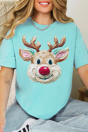 The Colorful Painted Deer Comfort Colors Adult Ring - Spun Cotton Tee - Wholesale Accessory Market