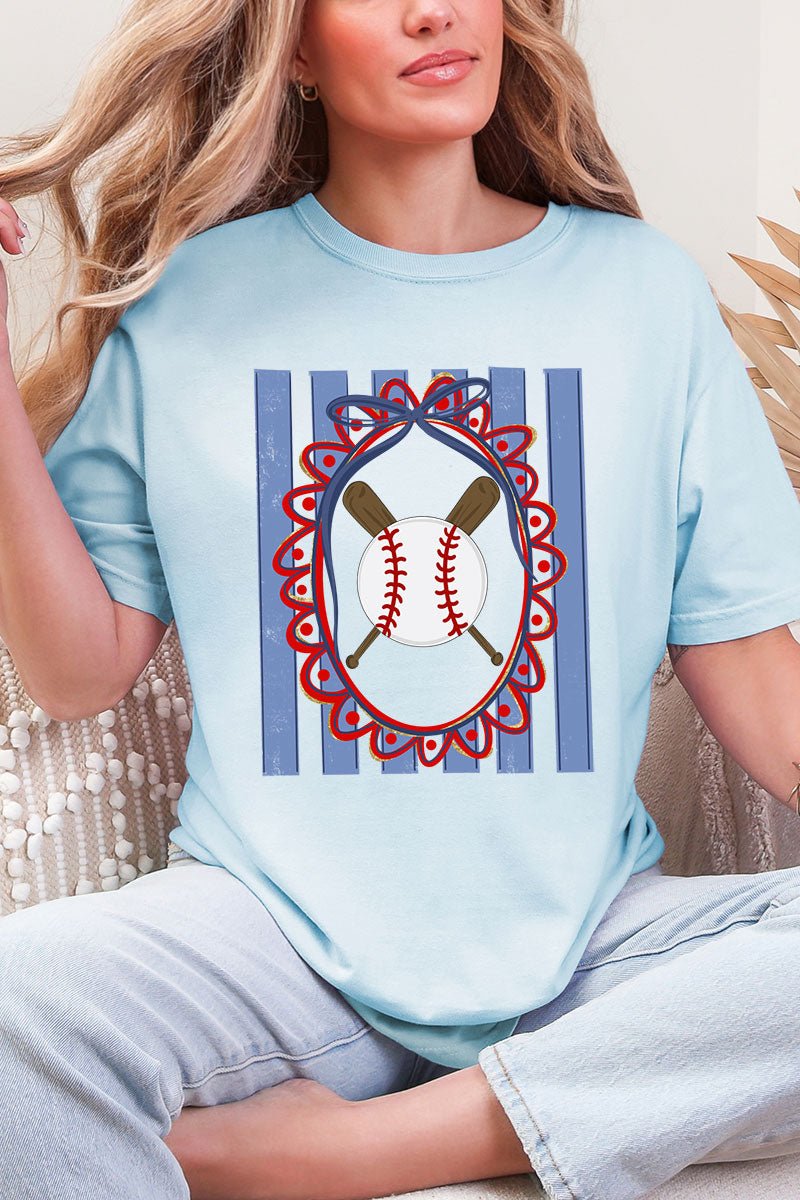Baseball Stripes Comfort Colors Adult Ring - Spun Cotton Tee - Wholesale Accessory Market