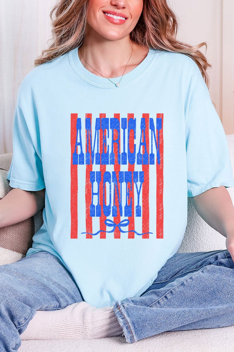 Blue American Honey Energy Comfort Colors Adult Ring - Spun Cotton Tee - Wholesale Accessory Market