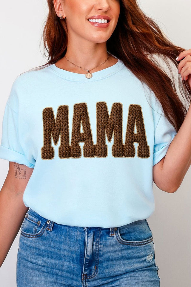 Brown Faux Threaded Mama Comfort Colors Adult Ring - Spun Cotton Tee - Wholesale Accessory Market