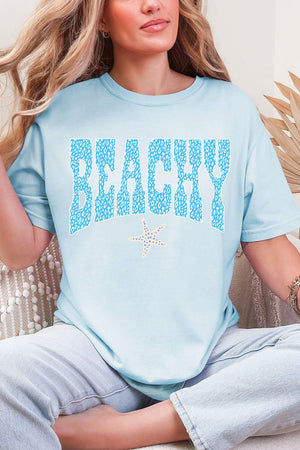 Coastal Beachy Leopard Comfort Colors Adult Ring - Spun Cotton Tee - Wholesale Accessory Market