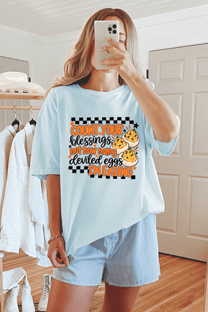 Count Blessings Not Deviled Eggs Comfort Colors Adult Ring-Spun Cotton Tee - Wholesale Accessory Market