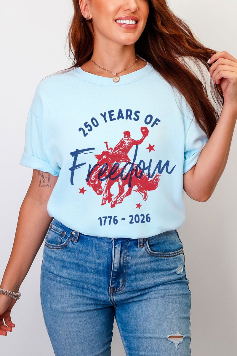 Cowboy 250 Years Of Freedom Comfort Colors Adult Ring - Spun Cotton Tee - Wholesale Accessory Market