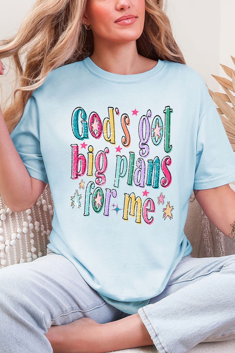 Distressed Big Plans For Me Comfort Colors Adult Ring - Spun Cotton Tee - Wholesale Accessory Market