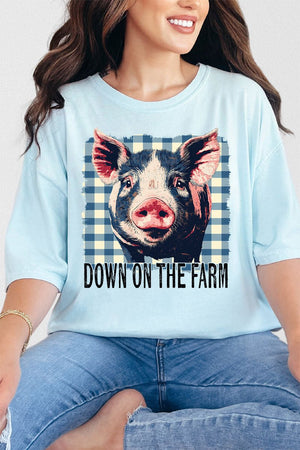 Down On The Farm Pig Comfort Colors Adult Ring - Spun Cotton Tee - Wholesale Accessory Market