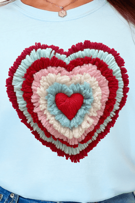 Faux Yarn Heart Collection Comfort Colors Adult Ring - Spun Cotton Tee - Wholesale Accessory Market