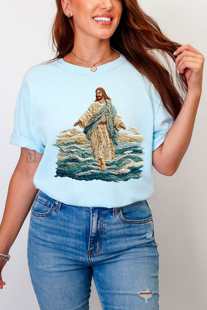 Faux Yarn Walking On Water Comfort Colors Adult Ring - Spun Cotton Tee - Wholesale Accessory Market