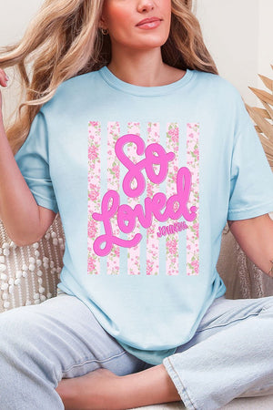 Floral So Loved Comfort Colors Adult Ring - Spun Cotton Tee - Wholesale Accessory Market
