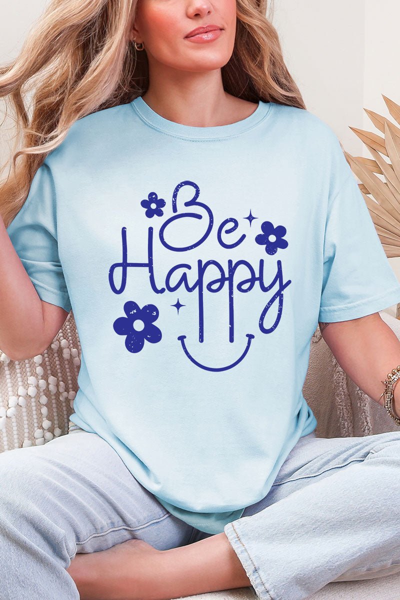 Flower Be Happy Comfort Colors Adult Ring - Spun Cotton Tee - Wholesale Accessory Market