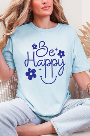 Flower Be Happy Comfort Colors Adult Ring - Spun Cotton Tee - Wholesale Accessory Market