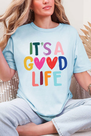 Heart It's A Good Life Comfort Colors Adult Ring - Spun Cotton Tee - Wholesale Accessory Market