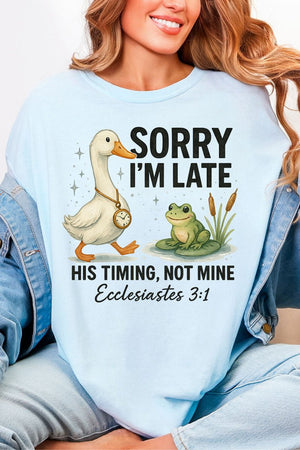 His Timing Not Mine Comfort Colors Adult Ring - Spun Cotton Tee - Wholesale Accessory Market