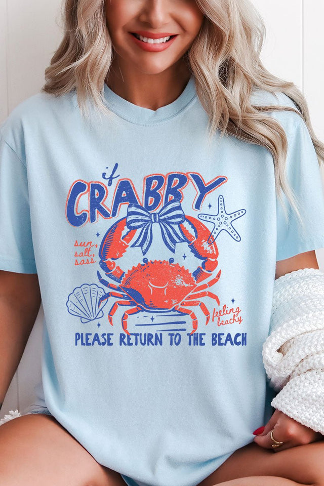 If Crabby Please Return To The Beach Comfort Colors Adult Ring - Spun Cotton Tee - Wholesale Accessory Market