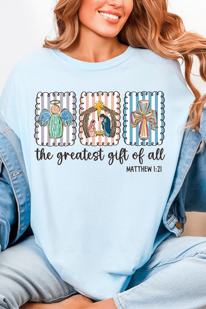 Jesus, Greatest Gift Comfort Colors Adult Ring - Spun Cotton Tee - Wholesale Accessory Market