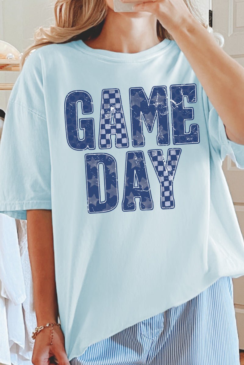 Navy Starry Game Day Comfort Colors Adult Ring - Spun Cotton Tee - Wholesale Accessory Market