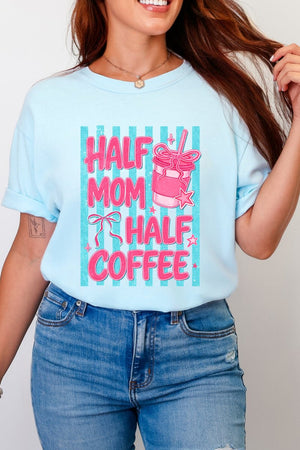 Pink Pop Half Mom Half Coffee Comfort Colors Adult Ring-Spun Cotton Tee - Wholesale Accessory Market