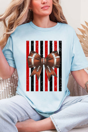 Red & Black Varsity Bow Comfort Colors Adult Ring-Spun Cotton Tee - Wholesale Accessory Market