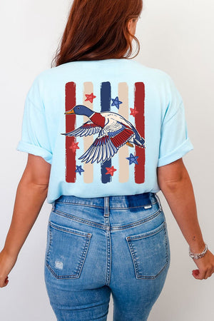Red, White & Quack Front & Back Comfort Colors Adult Ring - Spun Cotton Tee - Wholesale Accessory Market