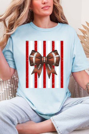 Red & White Varsity Bow Comfort Colors Adult Ring-Spun Cotton Tee - Wholesale Accessory Market