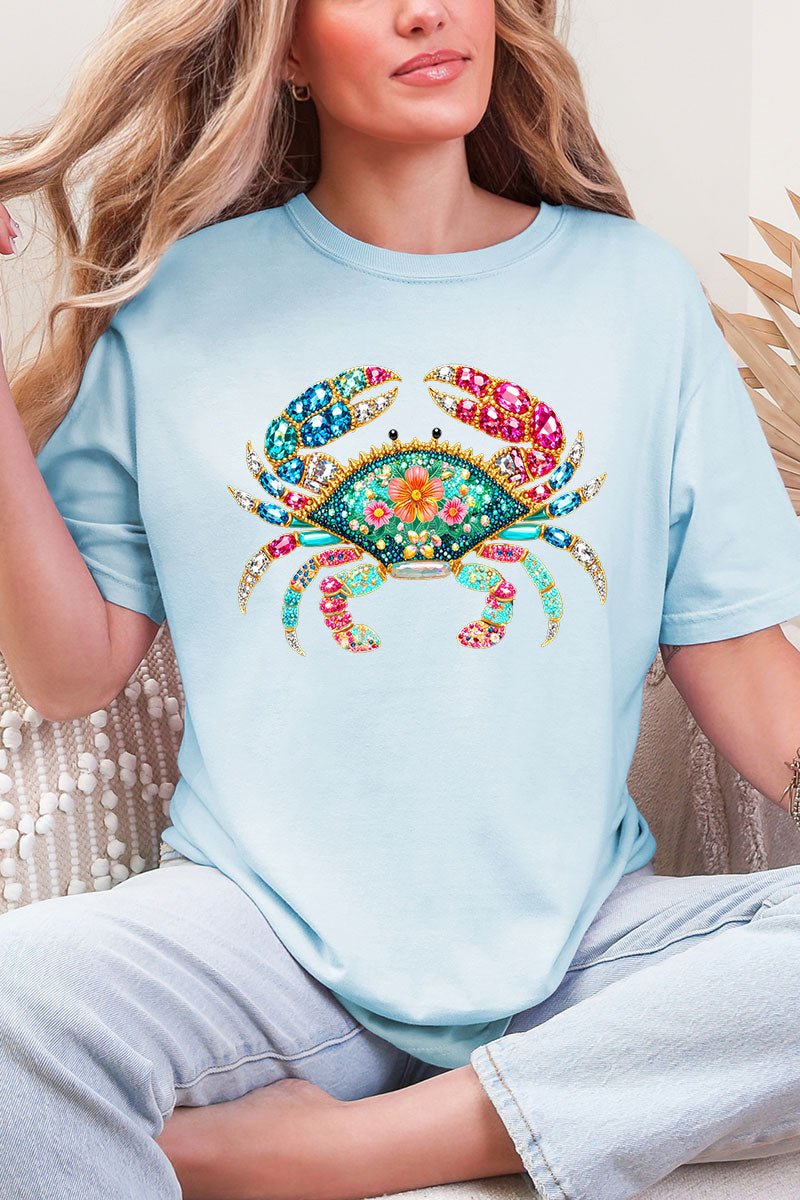 Seaside Sparkle Crab Comfort Colors Adult Ring - Spun Cotton Tee - Wholesale Accessory Market