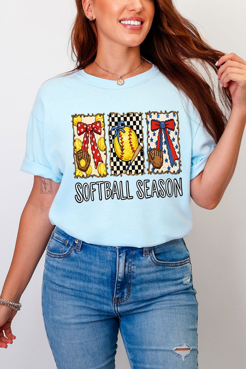 Softball Season Ribbon Comfort Colors Adult Ring - Spun Cotton Tee - Wholesale Accessory Market