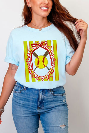 Softball Stripes Comfort Colors Adult Ring - Spun Cotton Tee - Wholesale Accessory Market