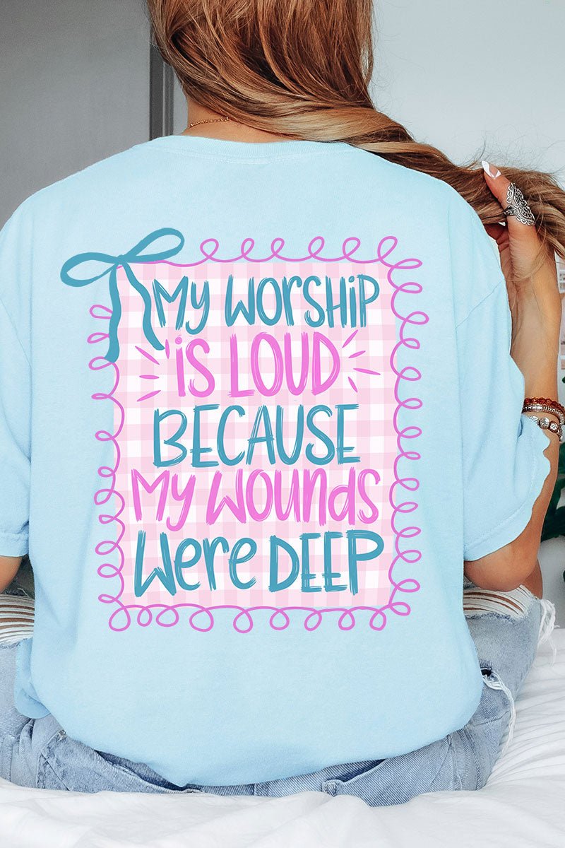 Worship Loud Front & Back Design Comfort Colors Adult Ring - Spun Cotton Tee - Wholesale Accessory Market