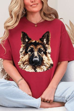 Faux Yarn German Shepherd Comfort Colors Adult Ring - Spun Cotton Tee - Wholesale Accessory Market