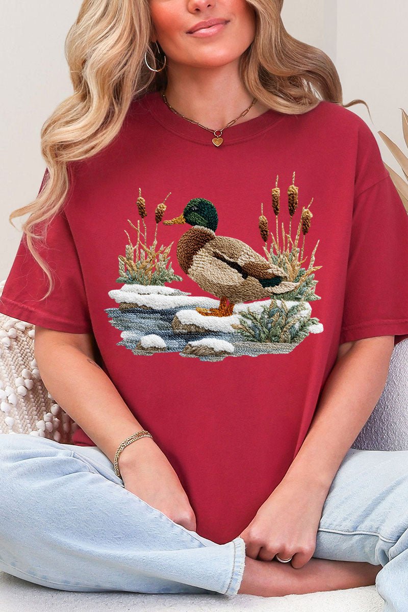Faux Yarn Winter Mallard Comfort Colors Adult Ring - Spun Cotton Tee - Wholesale Accessory Market
