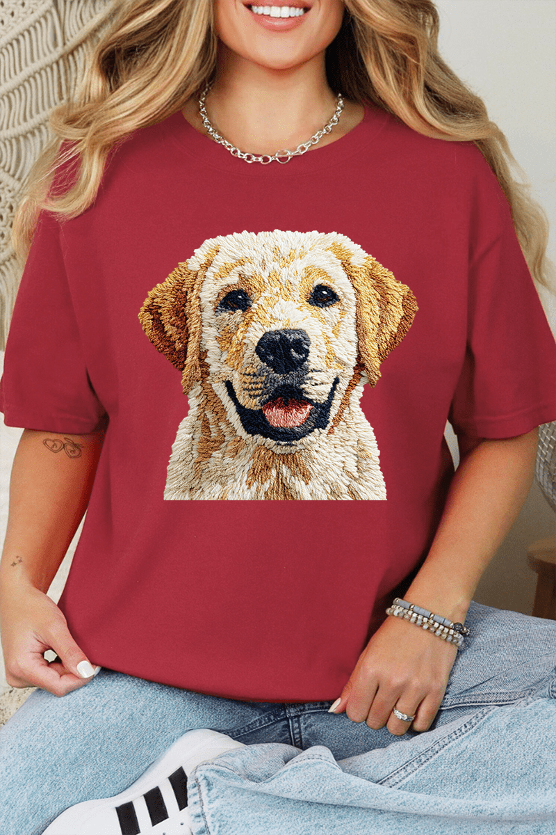 Faux Yarn Yellow Labrador Retriever Comfort Colors Adult Ring - Spun Cotton Tee - Wholesale Accessory Market