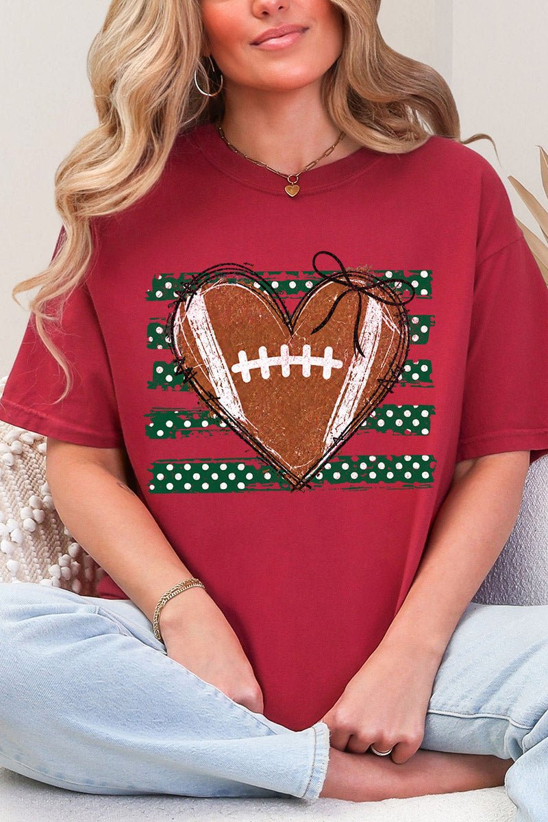 Green Football Sweetheart Comfort Colors Adult Ring-Spun Cotton Tee - Wholesale Accessory Market