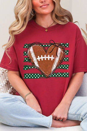 Green Football Sweetheart Comfort Colors Adult Ring-Spun Cotton Tee - Wholesale Accessory Market