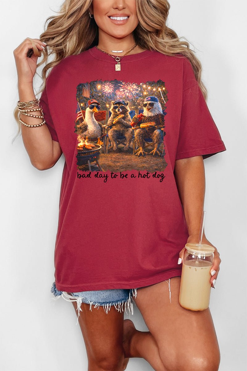 Patriotic Trio Hot Dog Comfort Colors Adult Ring - Spun Cotton Tee - Wholesale Accessory Market