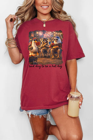 Patriotic Trio Hot Dog Comfort Colors Adult Ring - Spun Cotton Tee - Wholesale Accessory Market