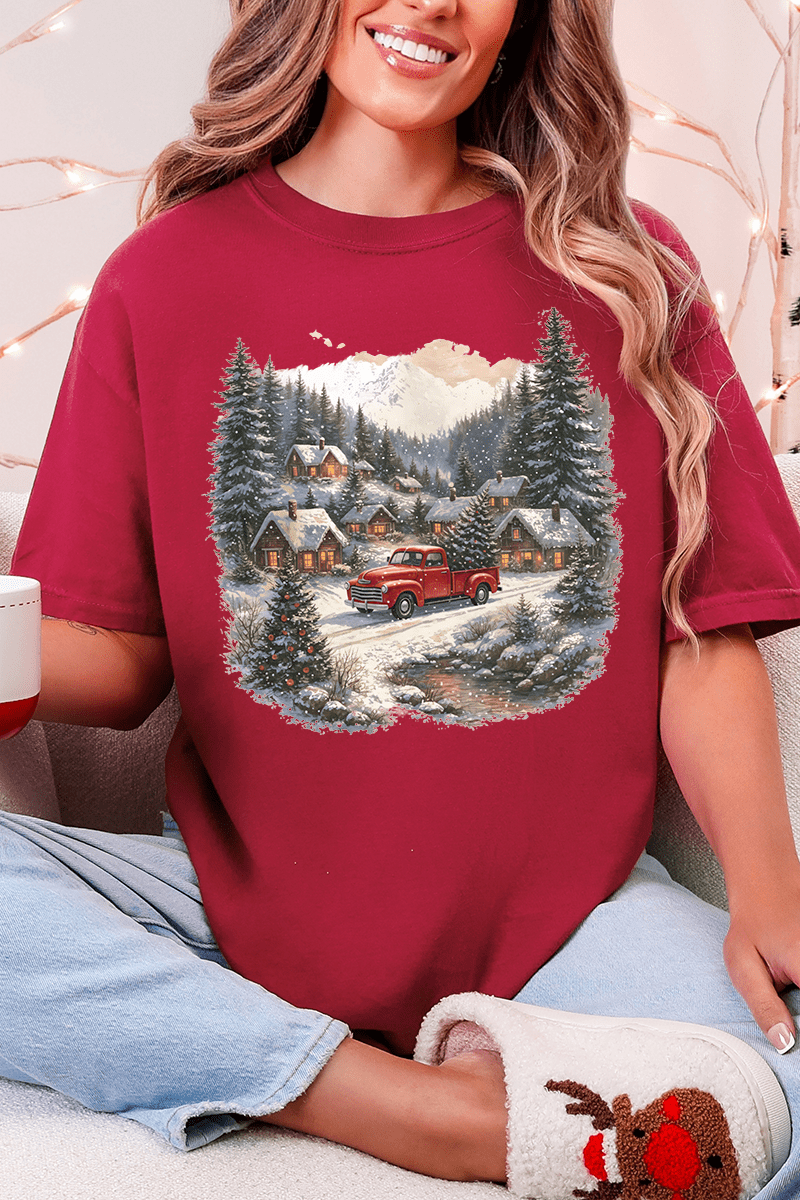 Snowfall On Main Street Comfort Colors Adult Ring - Spun Cotton Tee - Wholesale Accessory Market