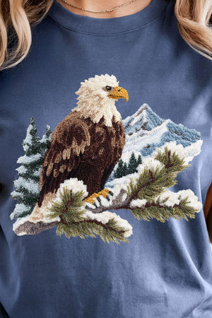 Faux Yarn Winter Eagle Comfort Colors Adult Ring - Spun Cotton Tee - Wholesale Accessory Market