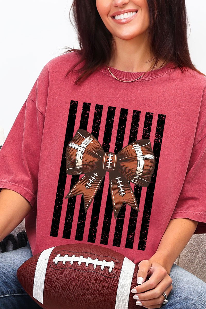 Black Varsity Bow Comfort Colors Adult Ring-Spun Cotton Tee - Wholesale Accessory Market