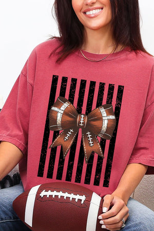 Black Varsity Bow Comfort Colors Adult Ring-Spun Cotton Tee - Wholesale Accessory Market